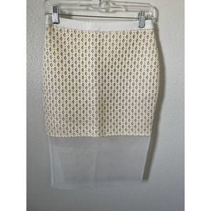 English Factory Skirt Pencil Laser Cute White